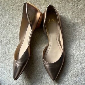 Marc Fisher Women's Rose Gold Metallic Pointy Toe Flats 9 EXCELLENT Worn ONCE